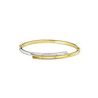 miore bracelet or femme 9ct 375- bijoux or jaune et blanc en manchette avec fermoir de sécurité- circonférence 18.5cm