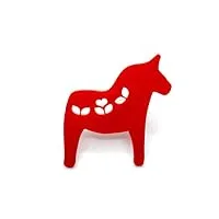 miniblings broche en forme de cheval de suède - en verre acrylique rouge - fait à la main, 56mm, verre acrylique
