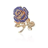 psvod broche femmes' s broches & pinswomen' s jewelleryred bleu strass rose fleur broches for femmes mode strass broche luxueux