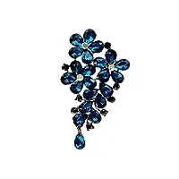 bingdonga cristal bleu clor fleur broches for femme vintage pin broches mode grand (color : e, size : as shown)