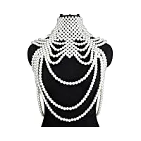 ekayg chaîne de taille femmes perle châle colliers collier épaule longue chaîne pendentifs colliers chaîne de chandail robe de mariée sexy bijoux accessoires