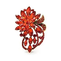 ditudo party crystal flower broches for women office banquet brooch pins rouge (color : red)