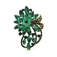 ditudo party crystal flower broches for women office banquet brooch pins rouge (color : green)