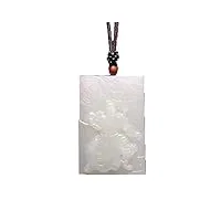 phonme collier de jade blanc naturel de l'ama un certificat de pendentif guan gong accessoires de mode