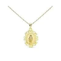 collier - médaille vierge miraculeuse filigranes or jaune - chaîne dorée