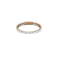 mooneye forme ovale 7x5 mm en argent sterling 925 moissanite classique jeu de griffes bracelet tennis femme (or rose vermeil)