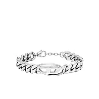 diesel bracelet pour homme, bracelet en chaîne en acier inoxydable, longueur : 198mm+18mm, largeur : 32mm, hauteur : 15.5mm, dx1432040