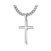 chriscoco collier croix en argent sterling 925 homme femme 5mm large acier inoxydable collier homme avec pendentif croix chaîne pour hommes femme