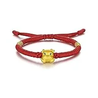 zhou liu fu bracelet en or massif 24ct, bracelet de breloques en or pur, chaîne de bœuf chanceux du zodiaque chinois pour unisexe enfant adolescent fille garçon