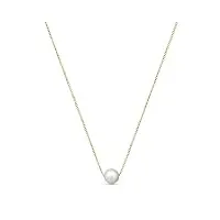 amberta collier avec perle en argent sterling 925 pour femme: collier avec perle de culture 9-10 mm - plaqué or