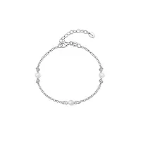 amberta bracelet avec perle en argent sterling 925 pour femme: bracelet avec perles fines 4-5 mm