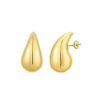 rajputana boucles d'oreilles créoles épaisses en or pour femme, légères en forme de goutte d'eau, créoles creuses ouvertes, hypoallergéniques, bijoux tendance pour femmes et filles, cuivre