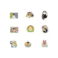 lot de 9 broches mignonnes manga japonais totoro, homme sans visage et autres personnages laqués pour bricolage, vêtements, pull, chemise, veste, sac à dos, unisexe, acier allié
