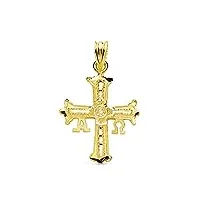 inmaculada romero ir croix pendentif covadonga 9k unisexe 27 mm d'or. détails sculptés