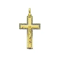 inmaculada romero ir croix pendentif christ pendant gold 18k unisexe 35 mm. détails plats de bord lisa sculpté