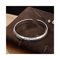 s999 argent pur brillant simple feuille dame ouvert bracelet en argent bracelet en argent bijoux dames bracelet femmes bracelets