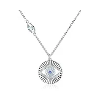 lucky evil eye collier femmes bleu cz 925 collier en argent sterling fishtail cristal pendentif longue chaîne turquie bijoux