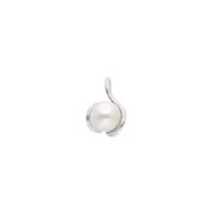generico pendentif en or blanc 18k, 750, avec perle blanche akoya, eau douce 7.5-8 mm, avec bord rond, 7.5-8 mm, or, perle