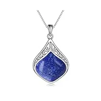 yafeini collier lapis lazuli en argent sterling style vintage filigrane goutte pendentif collier bijoux cadeaux de fête des mères pour maman femmes