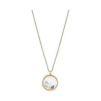 skagen collier pour femmes collier à pendentifs en verre de mer et perles d'eau douce blanches, longueur : 460mm+51mm, largeur : 24.7mm, hauteur : 24.6mm, skj1718710