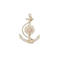 ovast brooches personalized and creative boat anchor shape brooch exquisite and beautiful versatile corsage women's neckline fashionable decorative accessories pins for fashion brooches