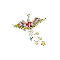 ovast brooches traditional enamel color phoenix brooch women's personalized zircon brooch fashionable and delicate pin collar decoration accessories pins for fashion brooches