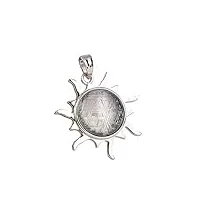 pendentif véritable naturel gibeon fer météorite pierre précieuse forme de soleil mode pendentif plaqué argent