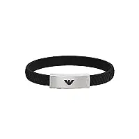 emporio armani bracelet pour homme, bracelet d'identification en acier inoxydable, longueur : 185-195mm, largeur : 30mm, hauteur : 9mm, egs2996040