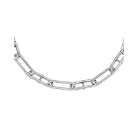 fossil collier pour femmes collier de chaîne en acier inoxydable heritage d-link, longueur : 375mm+60mm, jf04503040