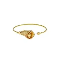 generico bracelet rigide en or jaune 18 carats 750 avec calle finement travaillé, diamètre 6 cm., or, no gemstone