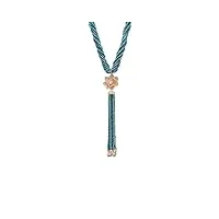 latelita collier de déclaration de gland de fleur de lotus turquoise bleu or rose