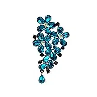 cazaru broches de fleur de clor bleu cristal pour femmes vintage pin
