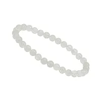 eledoro powerbead flex bracelet en perles de pierres précieuses 6 mm, pierre précieuse véritable pierre de lune blanche, pierre de lune blanche