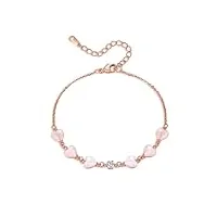 phnibird bracelet femme or rose avec pierre œil de chat et zircon cadeaux pour les femmes