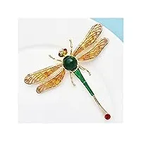 rwraps grandes broches libellule en émail femmes unisexe 8 couleurs strass insectes mariages fête broche broches cadeaux (couleur métal : s-bleu) ()