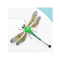 rwraps grandes broches libellule en émail femmes unisexe 8 couleurs strass insectes mariages fête broche broches cadeaux (couleur métal : s-bleu) ()