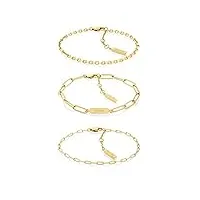 calvin klein bracelet en chaîne pour femme collection gift set or jaune - 35000435