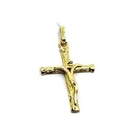 generico pendentif croix en or jaune 18k, 750, avec jÉsu, finement travaillé, longueur 39 mm., 39 mm, or, pas de gemme