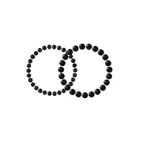 nàgàrjuna - set de 2 bracelets porte bonheur - agate noire matte 8 mm et pierre de lave naturelle 6 mm - elastique haute résistance - bijou unisexe