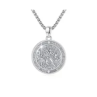 dotbj pendentif amulette en argent sterling 925 - saint michel religieux - saint christophe - 55 + 5 cm, argent sterling