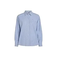 tommy jeans tjw boxy linen shirt dw0dw17737 blouses, bleu (empire blue/stripe), xs femme