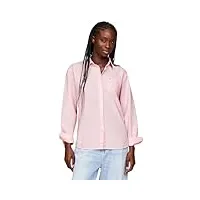 tommy jeans tjw boxy linen shirt dw0dw17737 blouses, rose (tickled pink/stripe), m femme