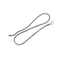 collier collier vintage en détresse en argent grossier silt de crochet de conception de la chaîne d'onde pour hommes chaîne silver collier en argent, 55cm