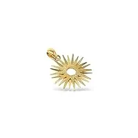 italian jewelry and craftsmanship pendentif en or jaune 18 kt (750) avec rayons brillants et satinés unisex, métal précieux