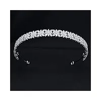 bandeau de mariée fait main avec cristaux de diadème de diamant, bijoux féminins 100% zircone, accessoires de cheveux de mariage diadème hg113