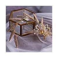 tonzn diadème de diamant coréen fait à la main fil mariées bandeaux strass fleur douce bandeaux de mariée accessoires de cheveux de mariage coiffure de soirée