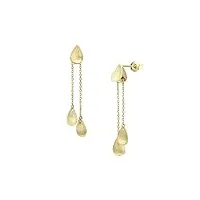 amdxd boucles d'oreilles pendantes en or jaune 18 carats pour femme, feuilles au 750, or jaune 18 carats, sans zircone