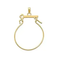pendentif clé en or 14 carats mesurant 16,5 mm de large et 1,9 mm d'épaisseur, bijoux cadeaux pour femmes, métal