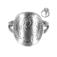 bobijoo jewelry - bague napoléon iii pièce 20 francs réplique cintré acier inoxydable argenté - 58 (8 us)