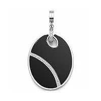leonardo jewels cloela clip&mix pendentif en acier inoxydable pendentif noir avec onyx et zirconium convient pour gravure bijoux cadeau 023260, 5.4, acier inoxydable, pas de gemme